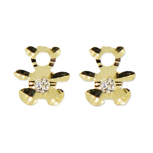 Jewels By Lux 14K Yellow Gold Post Screw Back Teddy Bear Womens Stud Earrings Jewels By Lux 14K Yellow Gold Post Screw Back Teddy Bear Womens Stud Earrings
